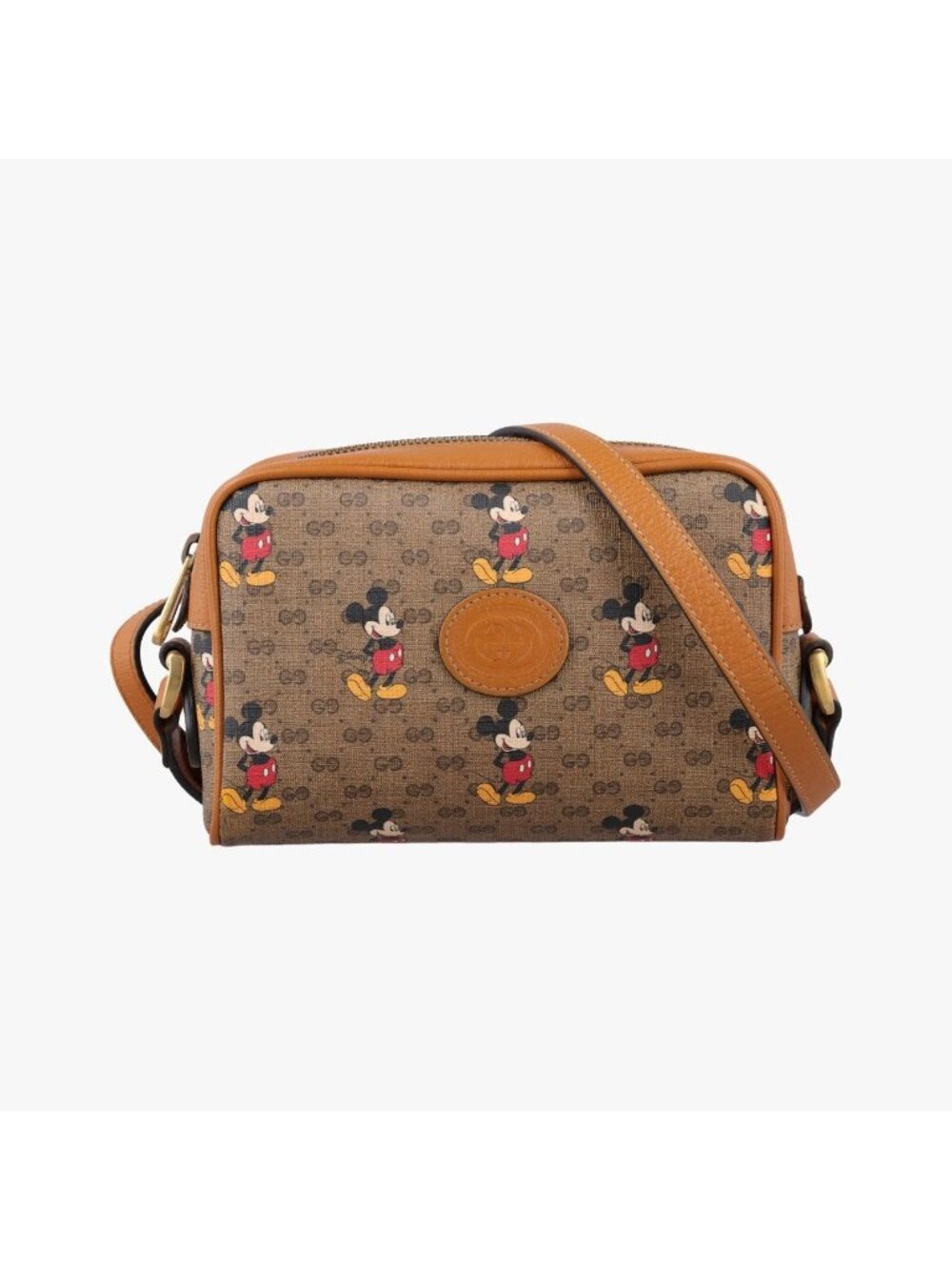 Gucci Mickey Mouse Disney Collaboration Brown Leather
